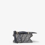 FENDI By The Way Soft Mini Dark blue denim-effect FF jacquard mini-bag
